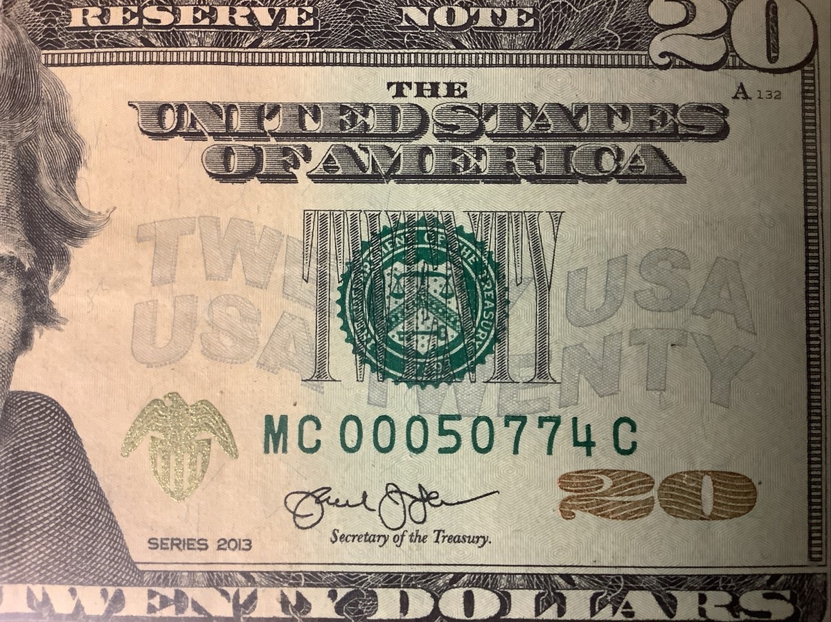 4 of a Kind 0s ☆Zip Code ☆ 000 50774 ☆ $20 Dollar Bill