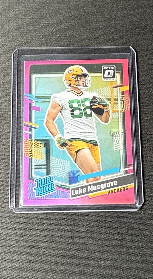 2023 Donruss Optic Preview Luke Musgrave Pink Rated Rookie #337 Packers