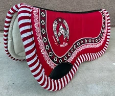  RED SADDLE PAD. SUADERO CHARRO. HORSE SADDLE BLANKET CARONA COLA DE PATO
