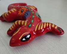 Mexican Talavera Lizard Gecko Wall Hanging Hand-Painted Iguana Folk Art Decor