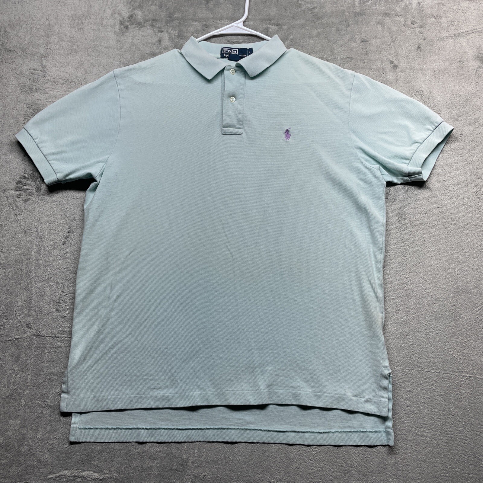 PONY Polo Ralph Lauren Camicia Uomo L Teal Polo Shirt Y2K