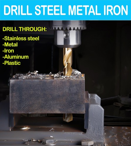 Max-Craft 10-teiliges 15/64 Zoll HSS Kobalt Spiralbohrer-Set Jobber M35 für Stahl Metall - Bild 5 von 10
