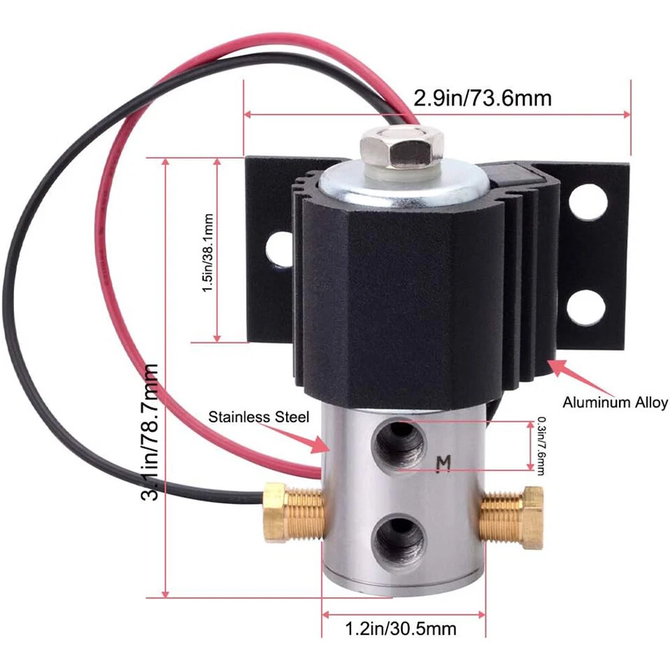 Brake Line Lock Front Scroll Control Line Lock Universal Electric Solenoids Kit Foto 3 de 4