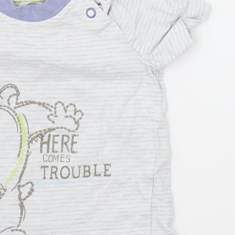 George Boys Grey Striped Cotton Blend T-Shirt Size 6-9 Months image 10