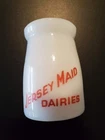 Vintage JERSEY MAID DAIRIES Mini Milk Glass Bottle Salesman Sample
