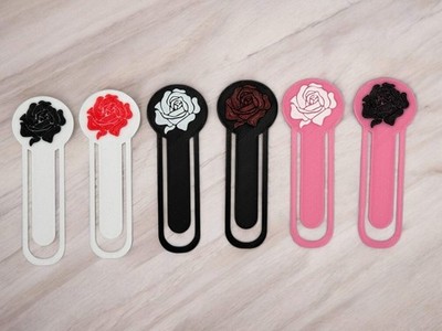 3D Druck Lesezeichen  Rose    Geschenk für Buchliebhaber Bookmark  Buch Book