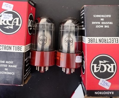 5690 RCA red base special rectifier tubes NOS boxed 2 pcs tested