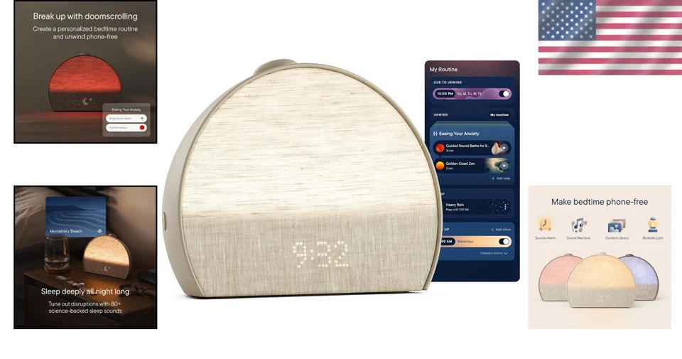 Sunrise Alarm Clock with Auto Dimmable Light - Image 2 of 4