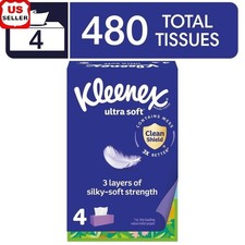 Ultra Soft Hypoallergenic Facial Tissues 480 ct 3-Ply Clean Shield Technology