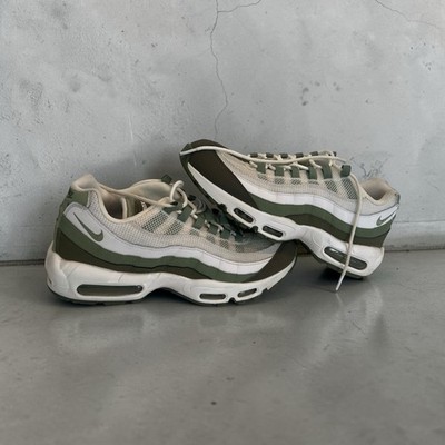Nike Air Max 95 Low Top Lace Up Sneaker White Medium Olive Oil Green FD0780-100