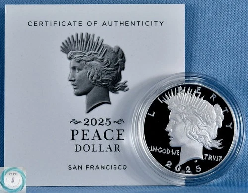 2025 S $1 Proof Peace Silver Dollar in Mint Perfect Condition with OGP