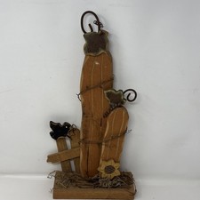 Rustic Wooden Pumpkin Patch Tabletop Decor Primitive Fall Centerpiece Crow