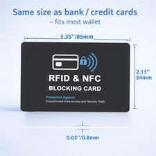 6 Pack RFID Blocking Cards, Safe Guard Card Protector for Debit Credit Card, ...