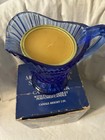 AVON 1976 FOSTORIA COBALT BLUE GLASS PEDESTAL CREAMER  PITCHER MT VERNON/CANDLE — photo 3