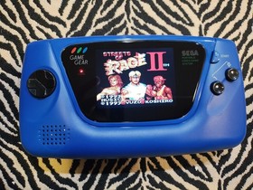Sega Game Gear Custom w/  New Larger LCD Screen, USB-C Rechargeable Lithium Batt