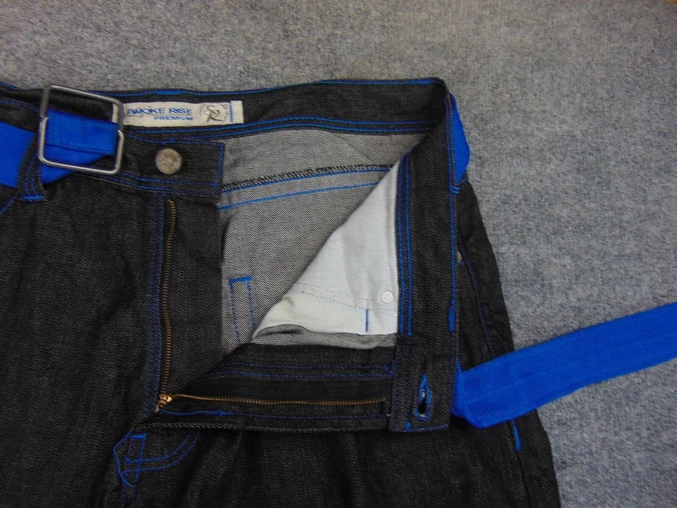 Pantalones Cortos Smoke Rise Premium Para Hombre 38 Negro Azul Sueltos Foto 4 de 4