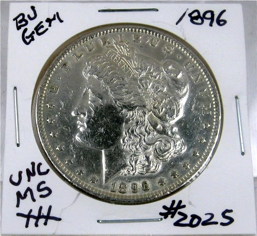 1896 MORGAN SILVER DOLLAR FROM ORIGINAL BANK BAG GEM BU US MINT #2025