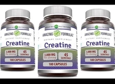 Amazing Formulas Creatine Monohydrate 3000 MG per Serving, Lot of 3