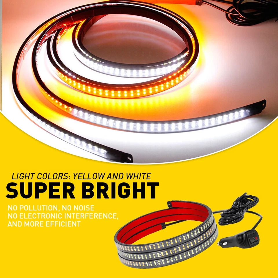 AUXITO 2 PIEZAS estribo 60" luces tira LED estroboscópica lámpara de emergencia izquierda y derecha Foto 3 de 4