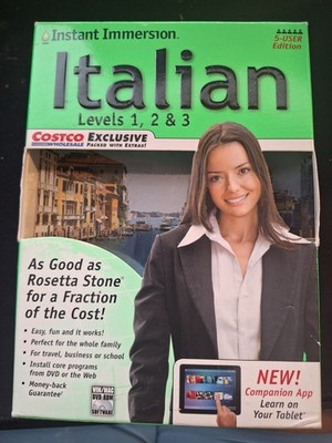 Instant Immersion Italian Levels 1 2 & 3 Costco Exclusive Language Software