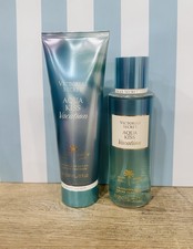 Victoria's Secret Aqua Kiss Vacation Fragrance Body Mist Body Lotion Set of 2