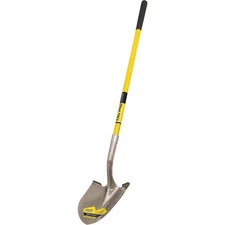 Round Point Shovel with Fiberglass Handle and 10-Inch Grip 48-Inch Length