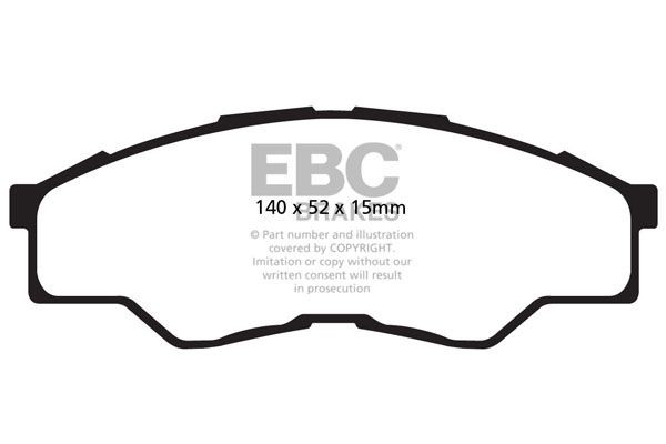 Brake Pad Set For Disc Front 140mm Length Fits Toyota Hilux EBC Brakes DPX2001
