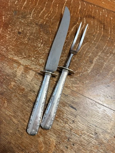 GORHAM CAMELLIA STERLING SILVER CARVING SET