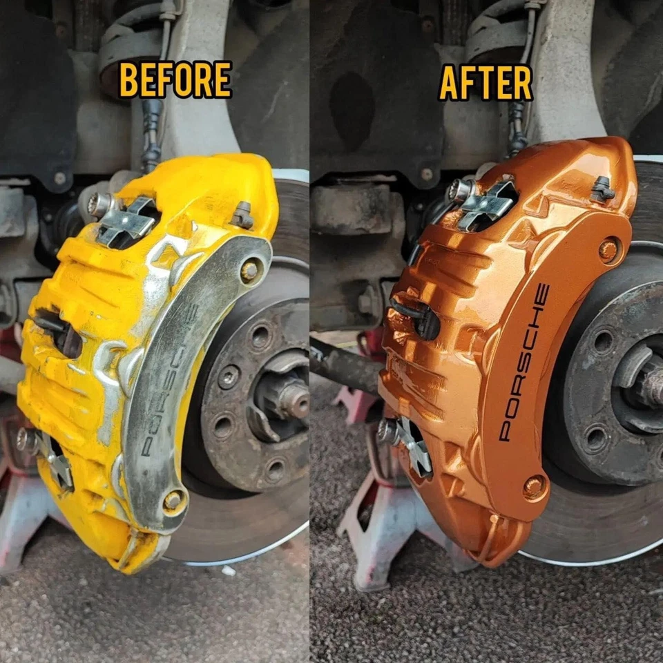 Pegatina de pinza de freno negra UV x6 para Porsche Cayman 911 Cayenne Panamera Foto 2 de 4