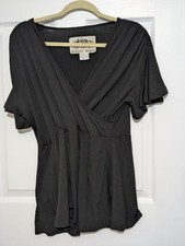 Effies Heart XL Black Short Sleeve Faux Wrap ...