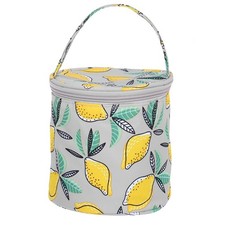 Crochet Bag, Yarn Storage Organizer Knitting Supplies Holder Lemon Yellow