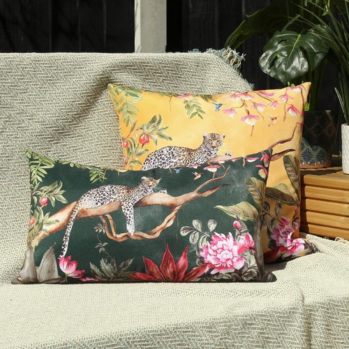 Evans Lichfield Leopard Outdoor Cushion Cover, Gold, 43 x 43cm - Picture 4 of 5