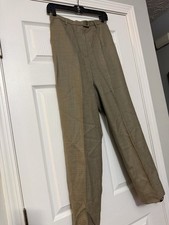 NWT Pendleton Womens 8 Green Red Brown Houndstooth 100 Virgin Wool Trouser 138