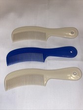 Lot Of 3 Vintage VTG Unbreakable 6.5" Original Super Comb Cream Blue 80  s