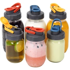 6 Pack Mason Jar Lids, Regular Mouth Pour Spout Flip Cap Lids for Ball Brand ...