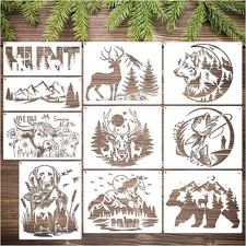 Large Wildlife Wood Burning Stencils - Deer, Wolf, Dog, Cow, Horse, Fish Templat