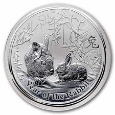 2011 Australia 1 kilo Silver Year of the Rabbit BU