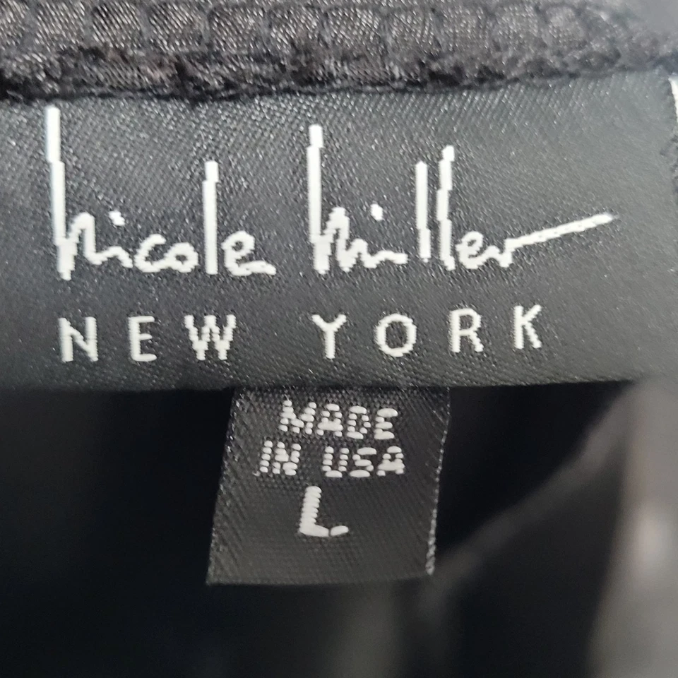Falda Nicole Miller Negra Satinada Ligera Cintura Elástica Sin Forro EE. UU. Grande L Foto 3 de 4