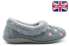 Womens Memory Foam Slippers Ladies Carpet Slippers Slip On Hearts Slippers Size