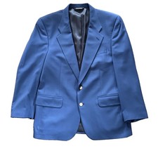 Burberrys Sport Coat Men 42R Blue Gold Button Wool Blazer Vintage Burberry USA