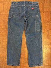 Dickies Carpenter Jeans Mens 36x30 Blue Denim Dark Wash Work Pants