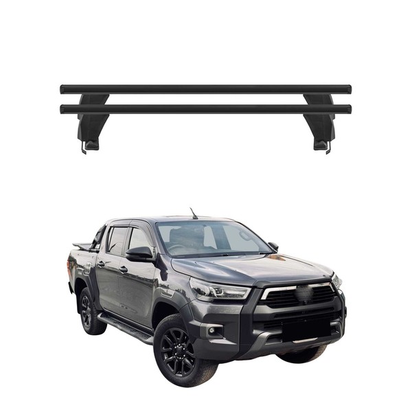 Menabo DachträGer GrundtäGer FüR Toyota Hilux 2015-2026 50Kg Alu Schwarz 2 Tlg-image