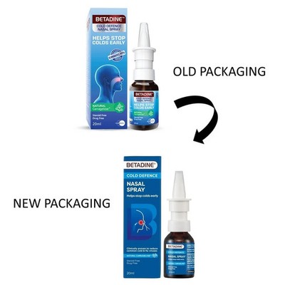 BETADINE Adult Cold Defence Nasal Spray 20ml NEW PACKAGING EXP 05.2027 FREE SHIP