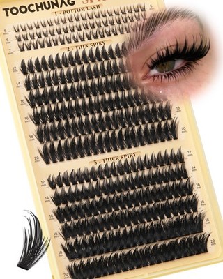 Spiky Manga Lash Clusters 12-20mm Anime Eyelash Clusters 300pcs Cluster Eyela...