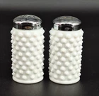 Vintage Fenton Milk Glass Hobnail Salt Pepper Shakers White