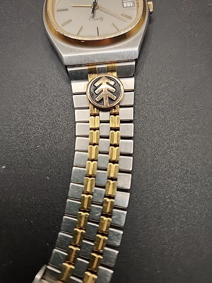 Reloj de vestir vintage Longines Whittnauer suizo 2/tonos línea delgada para hombre Foto 3 de 4