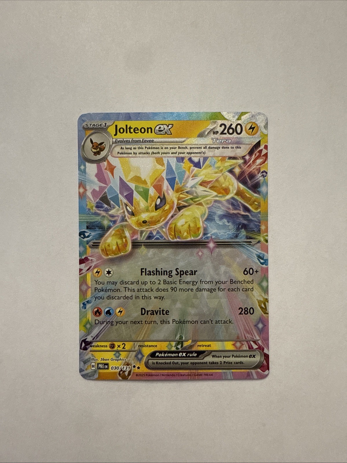 Pokemon TCG Jolteon ex 030/131 Prismatic Evolutions Double Rare NM Card
