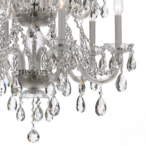 Traditional Crystal 26"W Polished Chrome 12-Light Chandelier - Picture 3 of 7