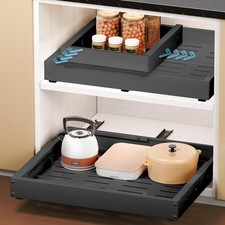 1 Pack Pull Out Drawers for Cabinets, Slide Out Drawer Expandable Width 12"-19"