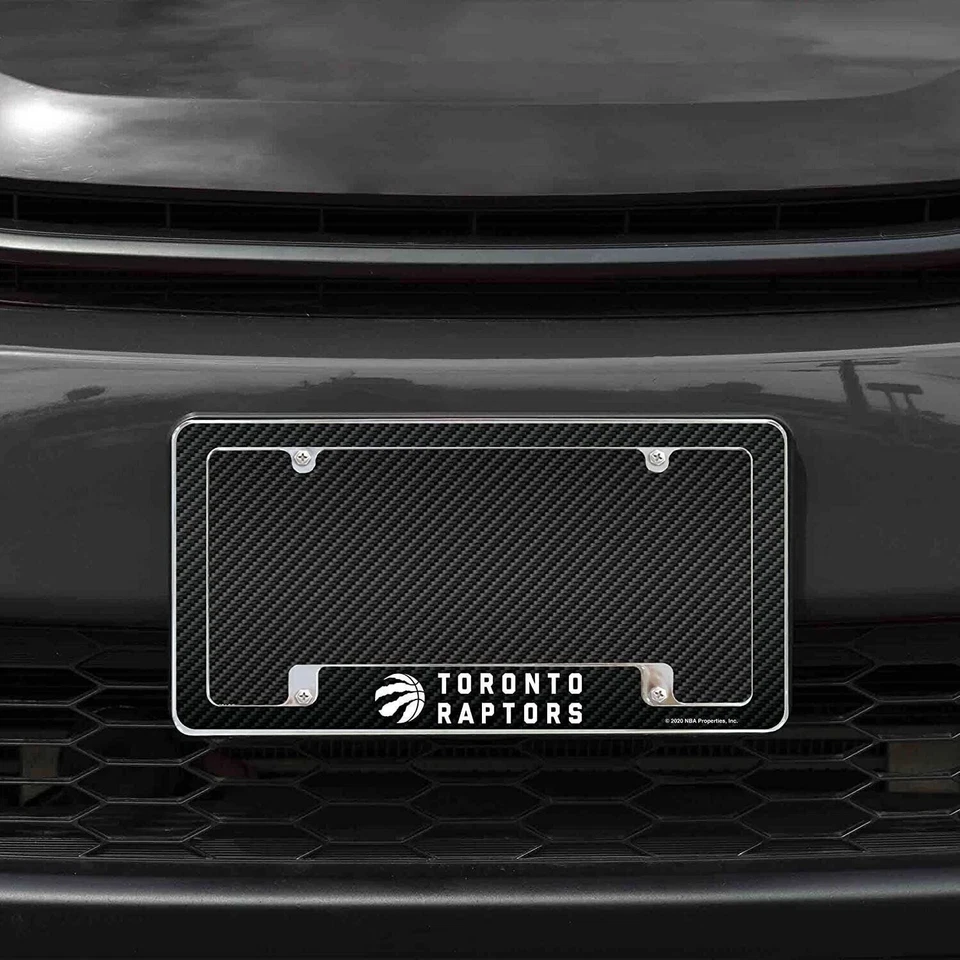 Toronto Raptors Metal License Plate Frame Chrome Tag Cover Carbon Fiber... - Image 2 of 4